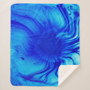 Couverture Sherpa Peinture abstraite bleue et turquoise