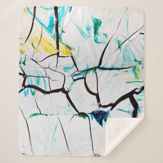 COUVERTURE SHERPA PEINTURE ABSTRAITE MULTICOLORÉE (Devant)