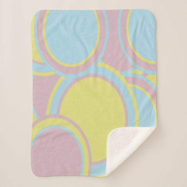Couverture Sherpa Peinture Abstraite Pastel moderne (Devant)