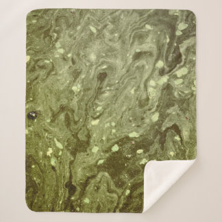 Couverture Sherpa Peinture abstraite verte