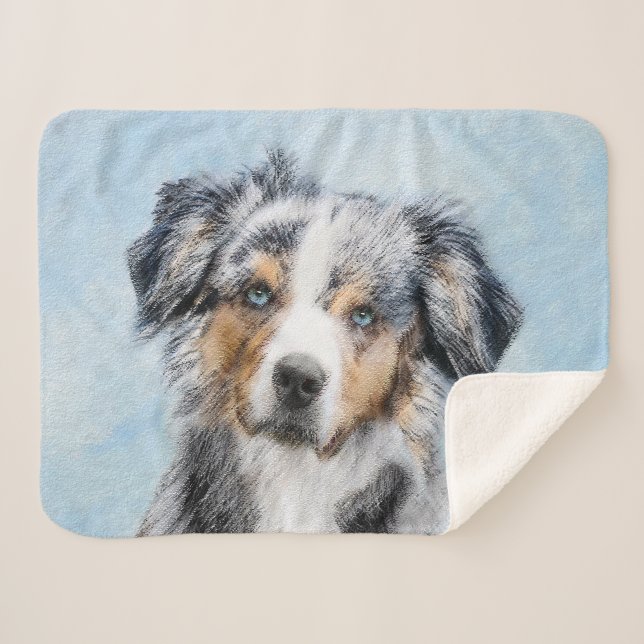 Couverture Sherpa Peinture de berger américaine miniature - L'art du (Devant (Horizontal))