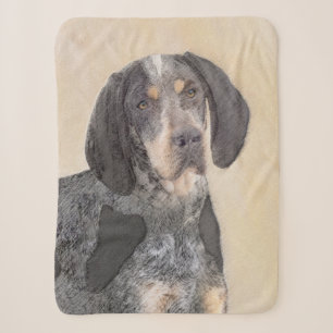 Couverture Sherpa Peinture de linge bluetick - mignon chien original
