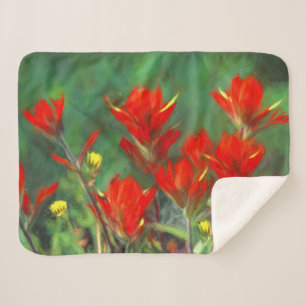 Couverture Sherpa Peinture indienne de pinceau - Art Fleur original