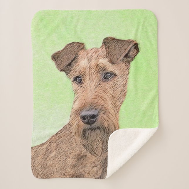 Couverture Sherpa Peinture Irlandaise Terrier - Cute Original Chien  (Devant)