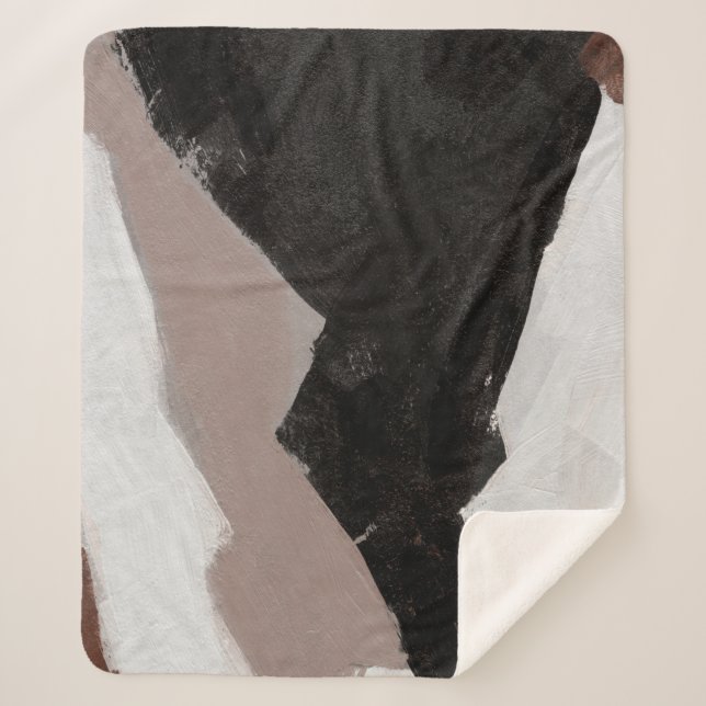 Couverture Sherpa Peinture multimédia mixte, design abstrait minimal (Devant)