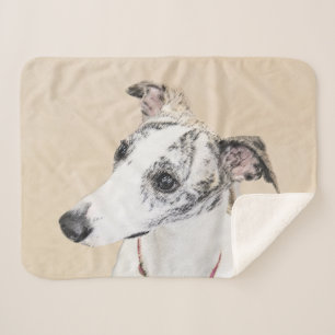Couverture Sherpa Peinture Whippet - Jolie art original chien