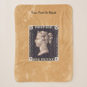 Couverture Sherpa Penny Black Postage Timbre