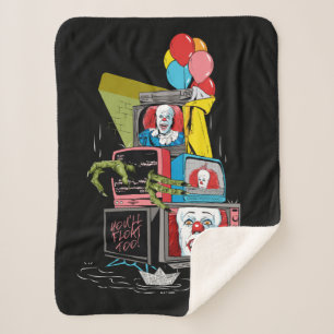 Couverture Sherpa Pennywise TV Stack classique - vous flotterez trop