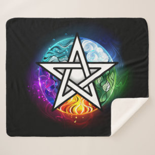Couverture Sherpa pentagramme du Wiccan