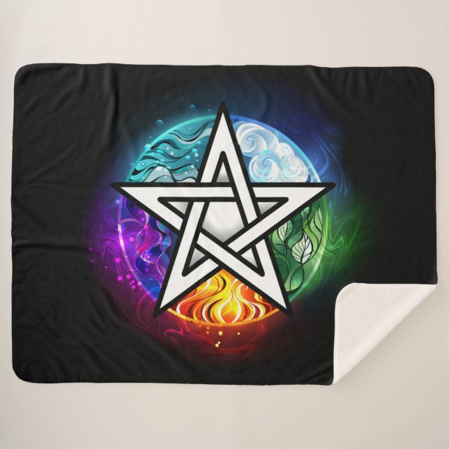 Couverture Sherpa pentagramme du Wiccan (Devant (Horizontal))