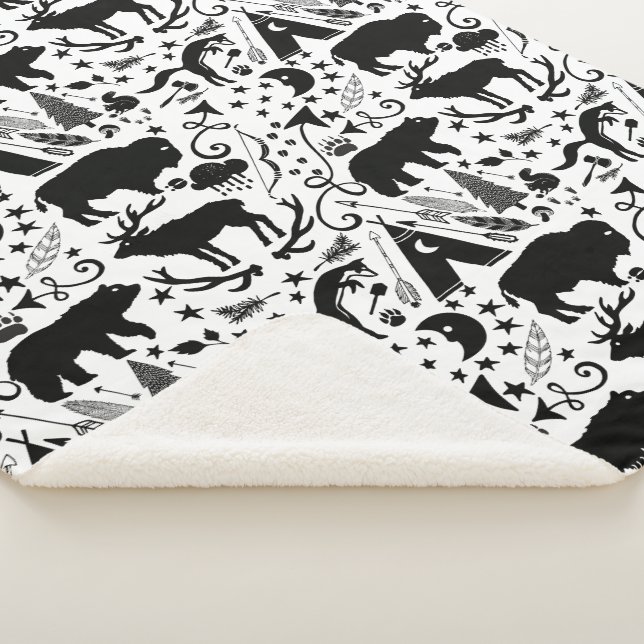 Couverture Sherpa Pépinière forestière Pôle animal Buffalo Motif Tee (3/4)