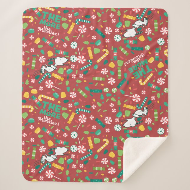 Couverture Sherpa Peppermint Dreams Snoopy Candy Motif (Devant)
