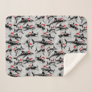 Couverture Sherpa Père Noël Shark Motif