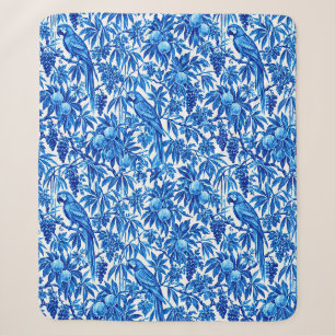 Couverture Sherpa Perroquets bleus dans un jardin tropical