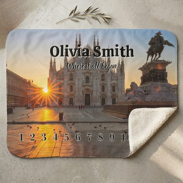 Couverture Sherpa Personalized Baby Milestone Blanket with photo (Créateur téléchargé)