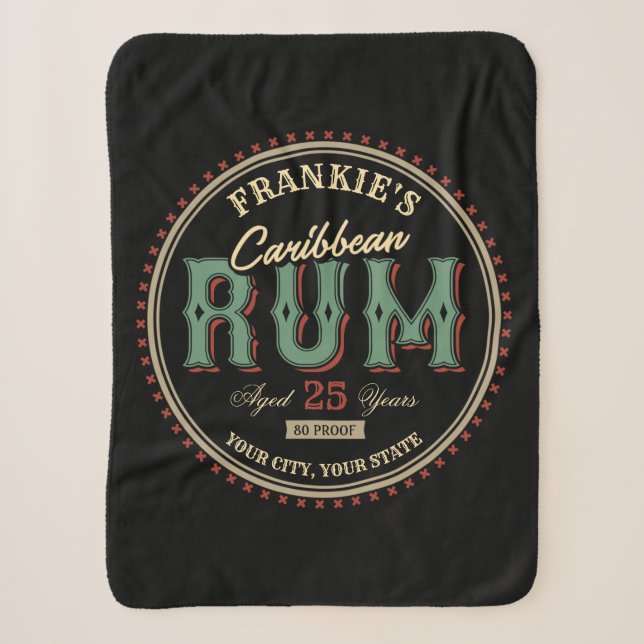 Couverture Sherpa Personalized Caribbean Rum Liquor Bottle Label Bar (Devant)