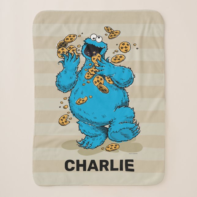 Couverture Sherpa Personalized Cookie Monster | Watercolor Trend (Devant)