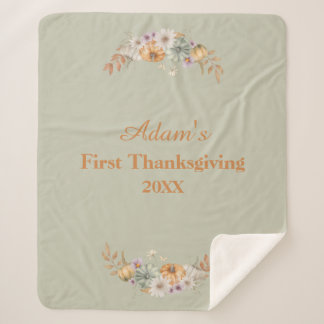 Couverture Sherpa Personalized First Thanksgiving