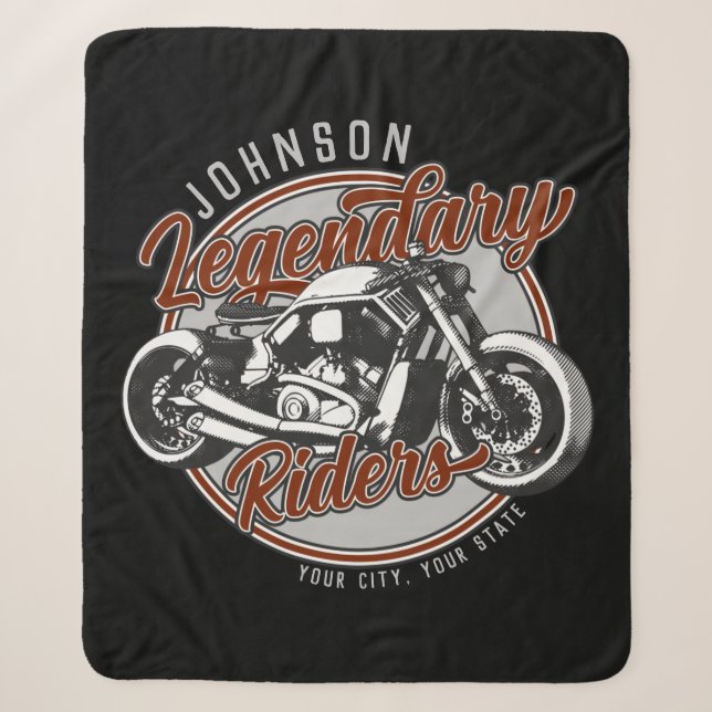 Couverture Sherpa Personalized Motorcycle Legendary Rider Biker (Devant)