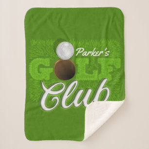 Couverture Sherpa Personalized NAME Golfer Green Golf Course Club