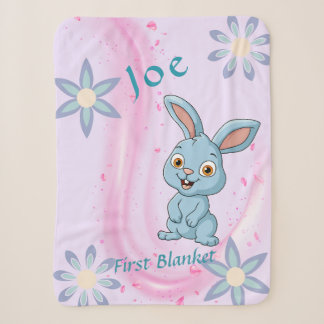 Couverture Sherpa Personnalisable Cute Bunny Baby Blanket