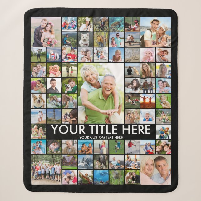 Couverture Sherpa Personnalisé 69 Photo Collage Couleur personnalisé (Devant)
