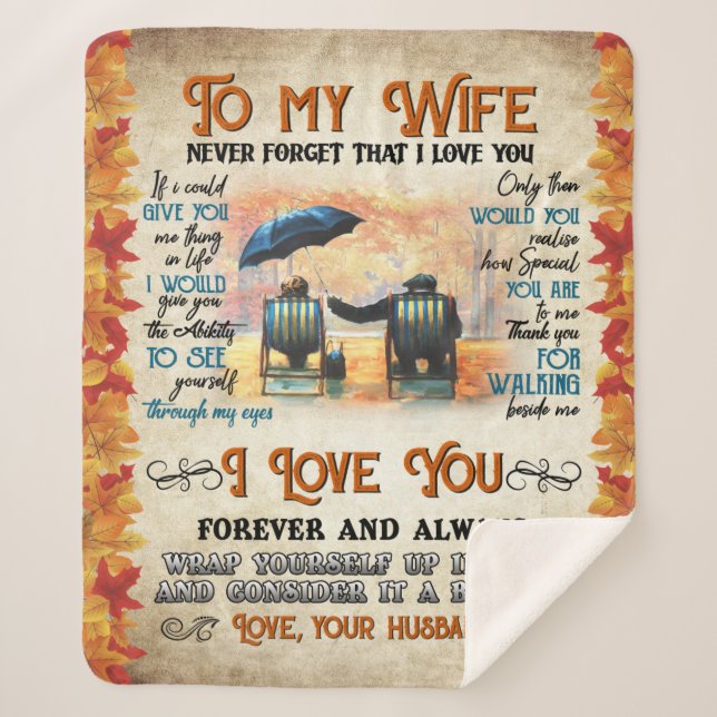 Couverture Sherpa Personnalisé À Ma Femme De Mari N'Oubliez Jamais (Devant)