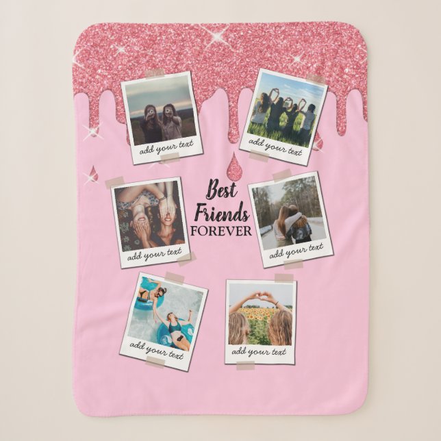 Couverture Sherpa Personnalisé Best Friends 6 Photo Collage personna (Devant)
