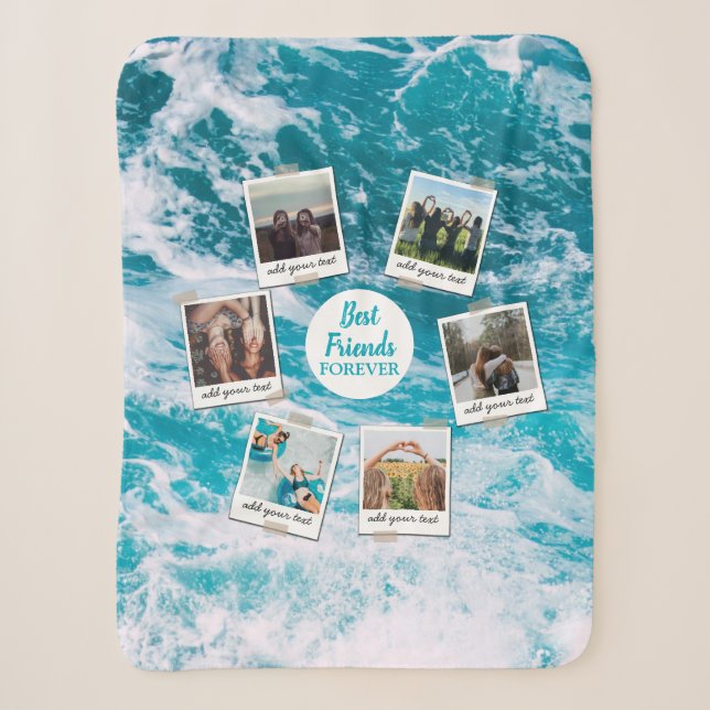 Couverture Sherpa Personnalisé Best Friends 6 Photo Collage personna (Devant)