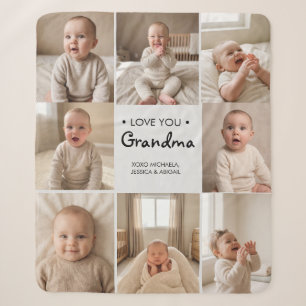 Couverture Sherpa personnalisée Love You Grand-mèr
