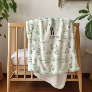 Couverture Sherpa personnalisée   Vert Bois de cam