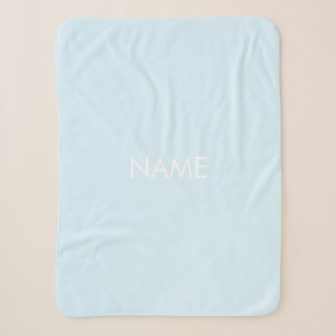 Couverture Sherpa Personnaliser avec nom, texte minimaliste bleu cla