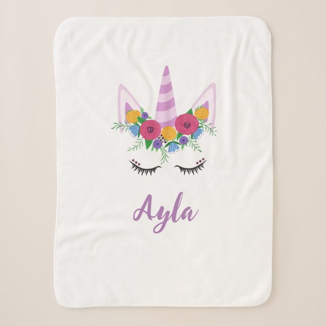 Couverture Sherpa Personnaliser Unicorn Girls Sherpa Blanket (Devant)