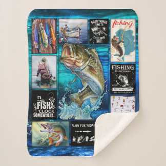 Couverture Sherpa Personnalisez le cadeau de l'amoureux de la pêche 