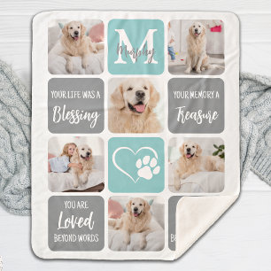 Couverture Sherpa Pet Memorial Chien Perdre Moderne Design Photo Col