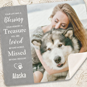 Couverture Sherpa Pet Memorial Love Mémoire personnalisée Chien Phot