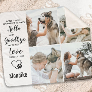 Couverture Sherpa Pet Memorial personnalisées Chien 4 photos Collage