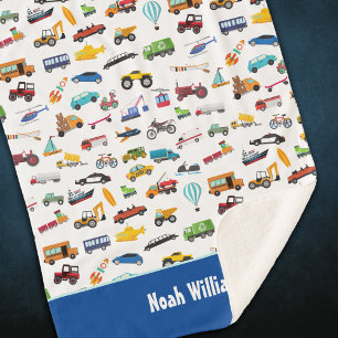 Couverture Sherpa Petit Garçon Things That Move Vehicle Cars Kid