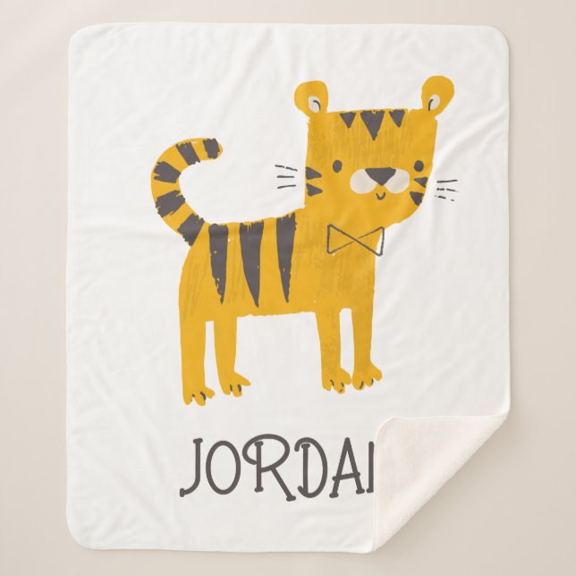 Couverture Sherpa Petit homme | Cravate Tiger Bow (Devant)