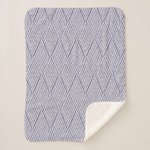 Couverture Sherpa Petit modèle tricoté en faux diamant gris argenté