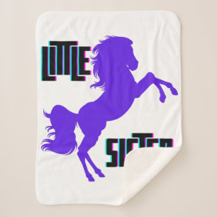 Couverture Sherpa Petite soeur Pony pourpre