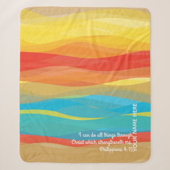 Couverture Sherpa Philippiens 4:13 Waves du désert Sherpa Blanket (Devant)