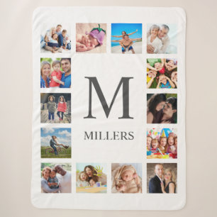 Couverture Sherpa Photo Custom Family Collage Personnalité de White