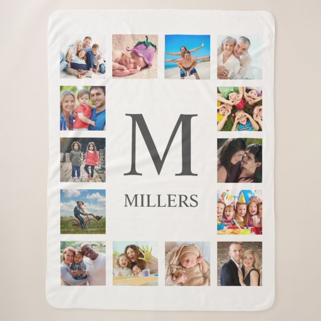 Couverture Sherpa Photo Custom Family Collage Personnalité de White (Devant)