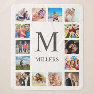Couverture Sherpa Photo Custom Family Collage Personnalité de White