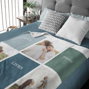 Couverture Sherpa Photo de collection de la famille moderne   Amour 