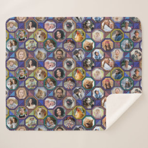 Couverture Sherpa Photo de famille Collage Couette foncée Regardez 2