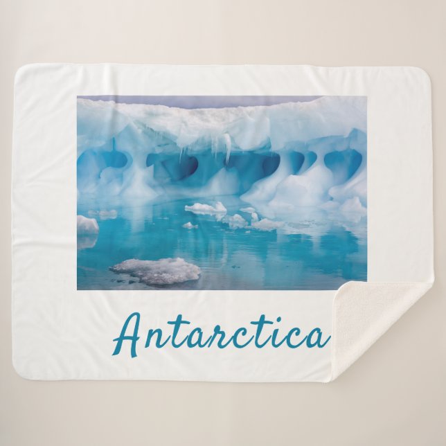 Couverture Sherpa Photo de l'iceberg Antarctique avec texte (Devant (Horizontal))