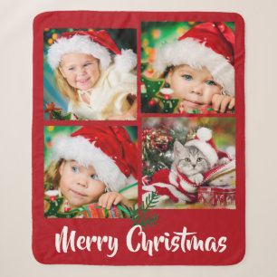Couverture Sherpa Photo Keepsaké Blanche pour Noël