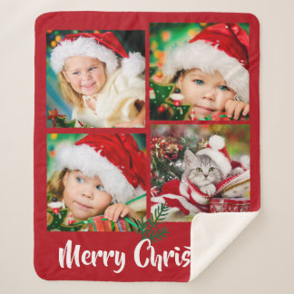 Couverture Sherpa Photo Keepsaké Blanche pour Noël